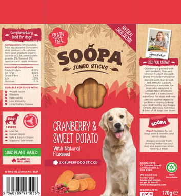 Soopa Jumbo Dental Chew Cranberry & Sweet Potato