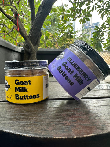 Blueberry Goat Milk Button