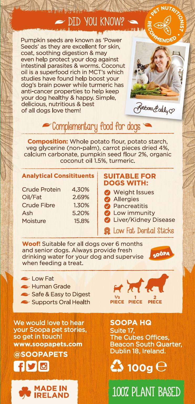 Soopa Dental Sticks - Carrot and Pumpkin