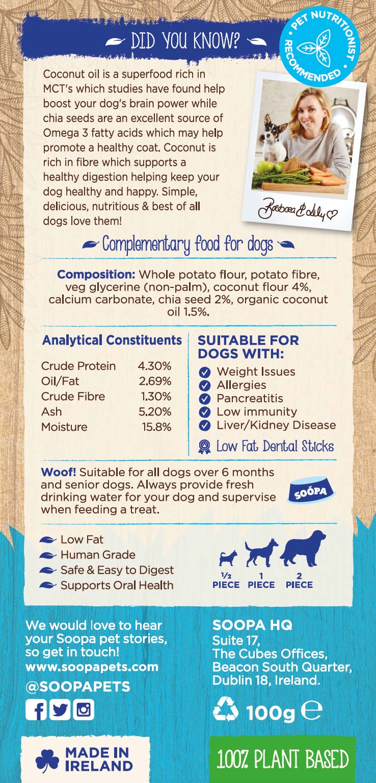 Soopa Dental Sticks - Coconut & Chia Seed